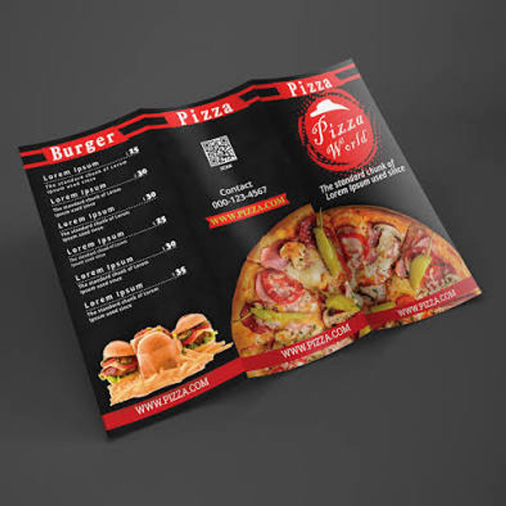 Tri-fold menu flyer